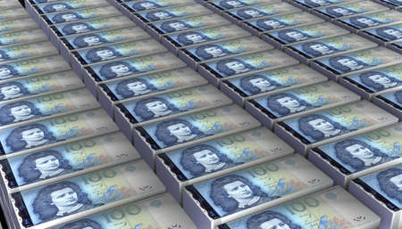 3D Illustration Estonia 100 Krooni money banknote