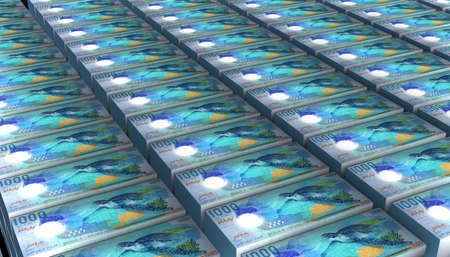 3D Illustration Maldives 1000 Rufiyaa money banknote