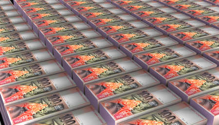 3D Illustration Slovakia 100 Korun money banknote