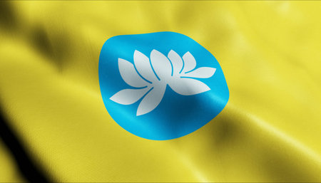 Federal subjects of Russia flag of Kalmykiaの写真素材