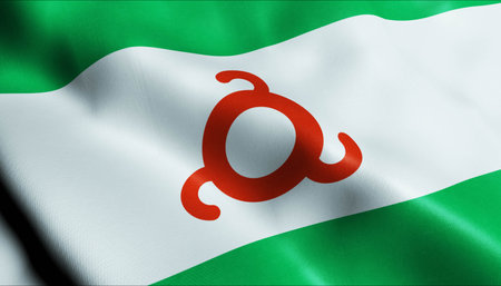 Federal subjects of Russia flag of Ingushetiaの写真素材