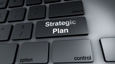 Computer keyboard key with the word Strategic Plan