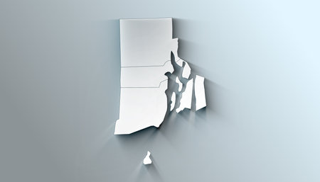 Rhode Island State of the United States with Counties Boundary Linesの写真素材