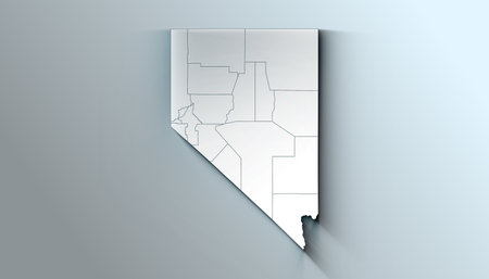 Nevada State of the United States with Counties Boundary Linesの写真素材