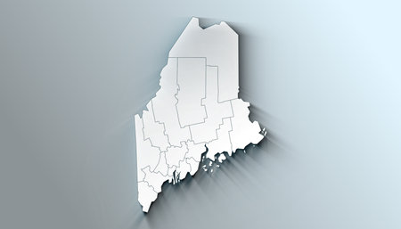 Maine State of the United States with Counties Boundary Linesの写真素材