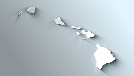 Hawaii State of the United States with Counties Boundary Linesの写真素材