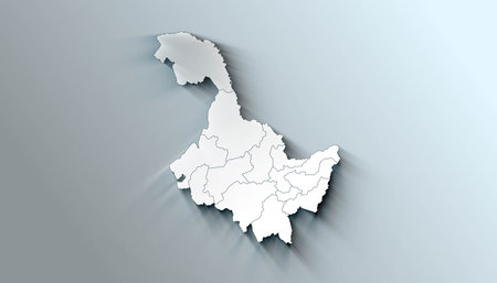 Modern Map of Heilongjiang Province of China with District Bordersの写真素材