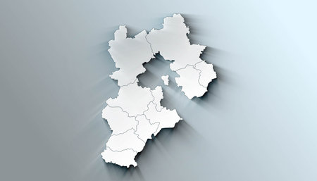 Modern Map of Hebei Province of China with District Bordersの写真素材