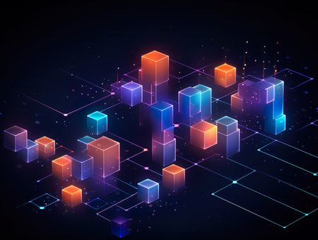 abstract technology background with cubes and lines vector illustration eps 10の素材