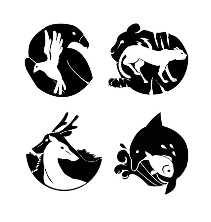 animals logos for zoo or safariのイラスト素材