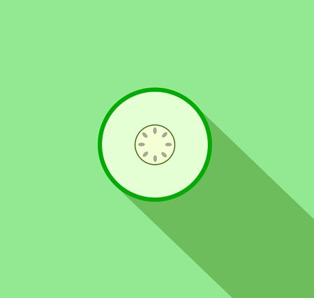 cucumber slice. Vector icon illustration.のイラスト素材