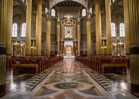Lichen Stary, Poland - 28/28/2020: Interior of the Basilica of Our Lady of Lichen.のeditorial素材