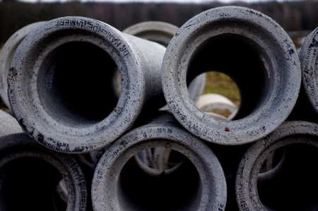 Stacked Concrete pipes