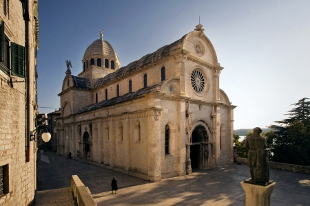 The Cathedral of St  James  Sv  Jakov  in Sibenik is most important architectural monument of the Renaissance in Croatia.のeditorial素材