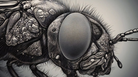 realistic 3d render of a fly, insect, miteの素材
