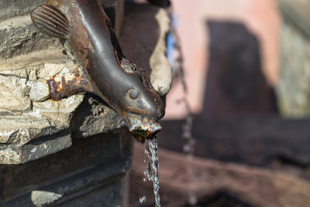 Detail of Fontana della Terra - Anguillara Sabazia (Italy)の写真素材