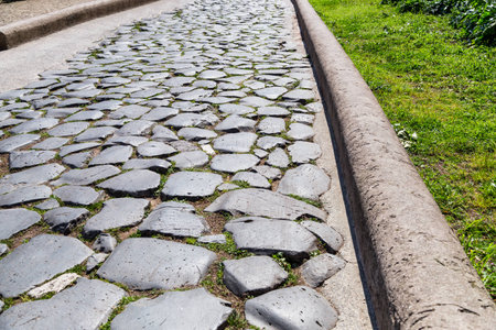 Historical Roman road - Imperial Forums - Rome (Italy)の写真素材
