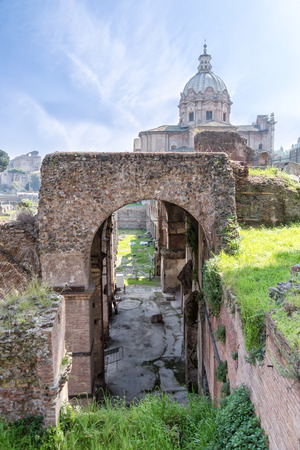 Roman ruins - Imperial fora, Rome (Italy)の写真素材
