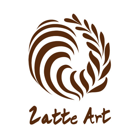 Swing Rosetta Coffee Latte art  , Icon, Symbol with white backgroundのイラスト素材