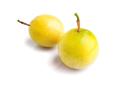 Fresh Passion fruit on white backgroundの写真素材