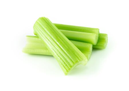 Fresh celery vegetable isolated on white background, food for healthの写真素材