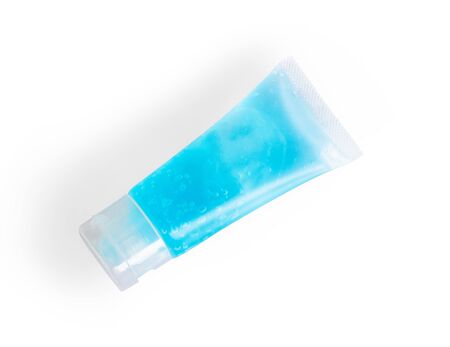 Alcohol gel in plastic tube on isolated on white background for washing hand, health care and medical conceptの写真素材