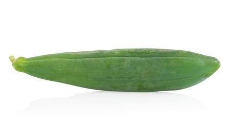Green papaya fruit on isolated on white backgroundの写真素材