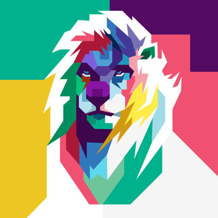Colorful Lionのイラスト素材