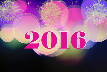 2016 and bokeh backgroundの写真素材