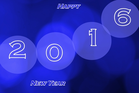 2016 and blue backgroundの写真素材