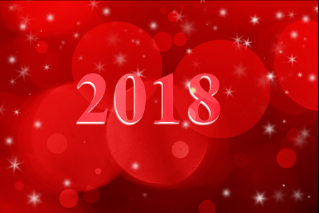 2018 and red background