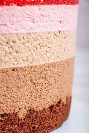 Homemade Three Chocolate Strawberry Cakeの写真素材
