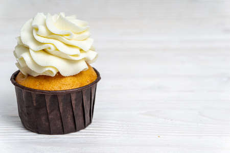 Cupcake on a white background and closeの写真素材