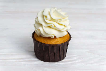 Cupcake on a white background and closeの写真素材