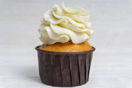 Cupcake on a white background and closeの写真素材