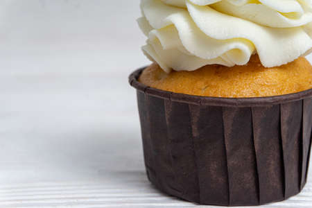 Cupcake on a white background and closeの写真素材