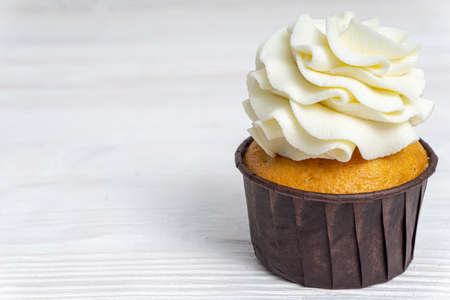 Cupcake on a white background and closeの写真素材