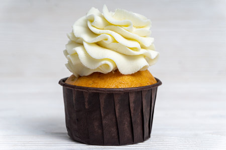 Cupcake on a white background and closeの写真素材