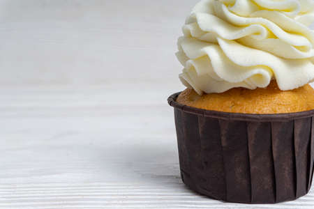 Cupcake on a white background and closeの写真素材