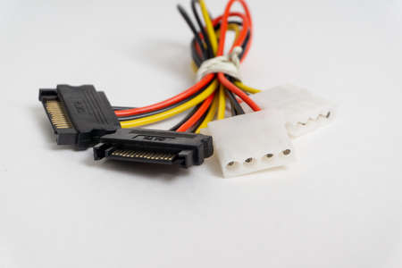 Cable connector for computer on a white background. Close-up.の写真素材