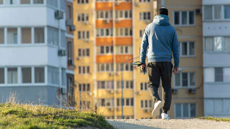 Tronic walk near the houseの写真素材