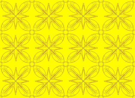 Seamless pattern design with floral background elements, yellow ornamentsのイラスト素材