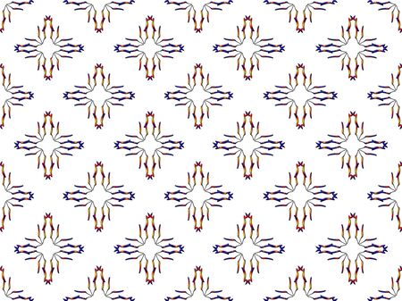 Seamless pattern design with floral background elements, blue, yellow ornaments