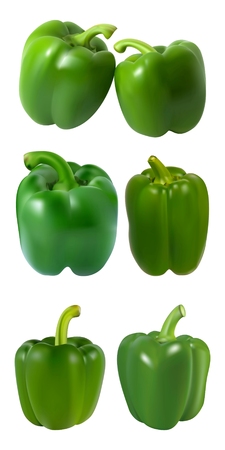 Gradient Mesh Vector Illustration of a Photo Realistic Green Paprikaのイラスト素材