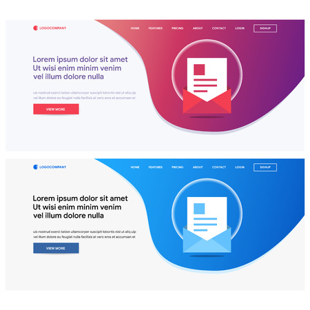 Minimal modern design of Landing page templateのイラスト素材