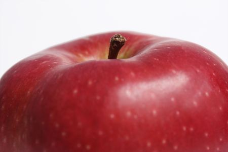 Red ripe apple on white backgroundの写真素材