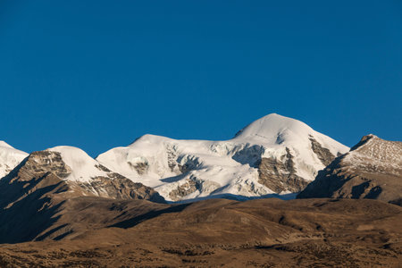 The snow capped mountainsの写真素材