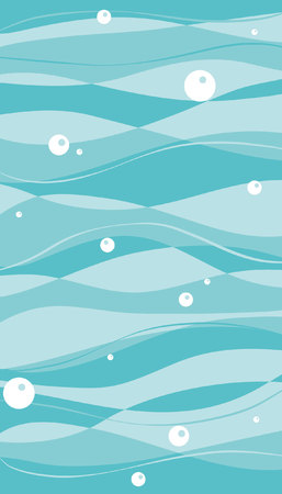 blue ocean Cartoon patternのイラスト素材