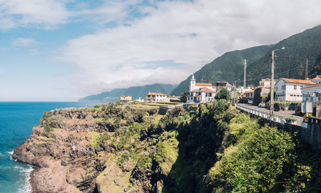 Costline of Seixal, small town in Madeira, Portugalの写真素材