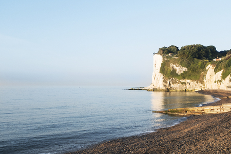 White cliffs of Dover near St Margaret's Bay, Kent, UKの写真素材